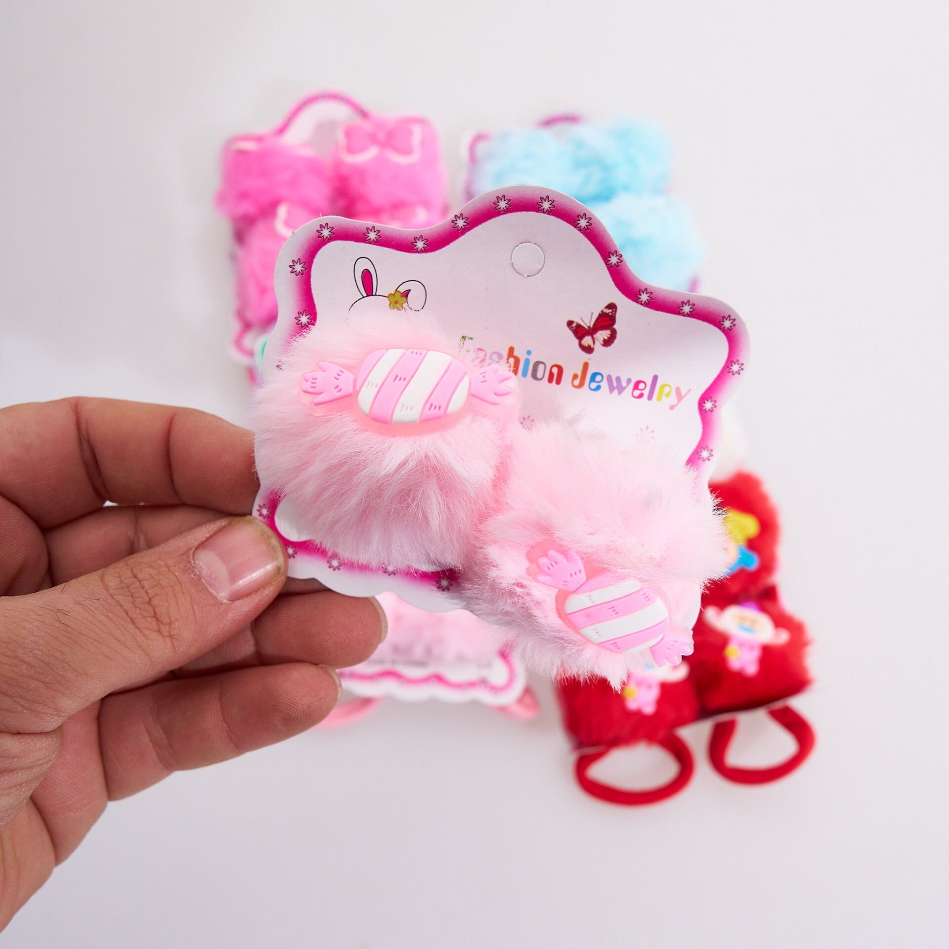 İKİLİ PONPONLU LASTİK TOKA