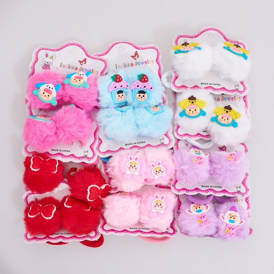 İKİLİ PONPONLU LASTİK TOKA