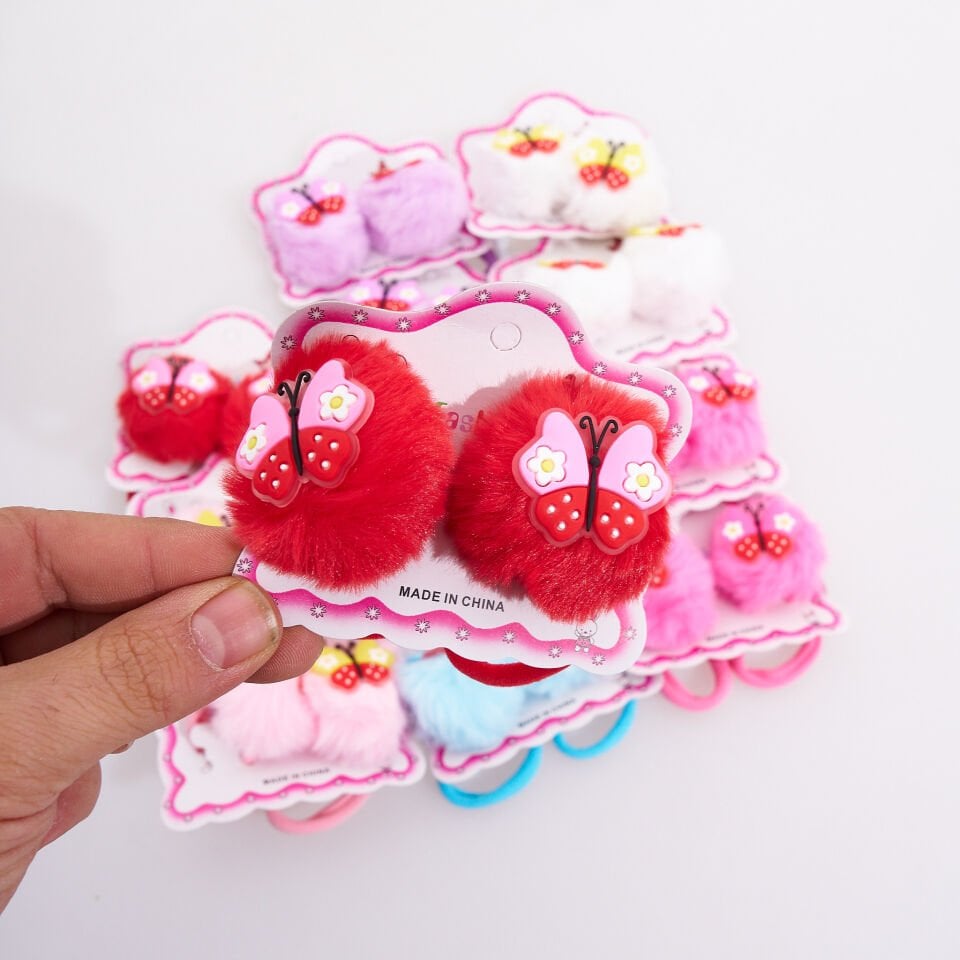 İKİLİ PONPONLU LASTİK TOKA