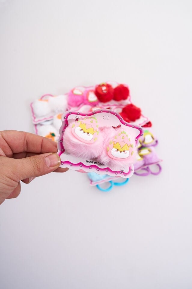 İKİLİ PONPONLU LASTİK TOKA