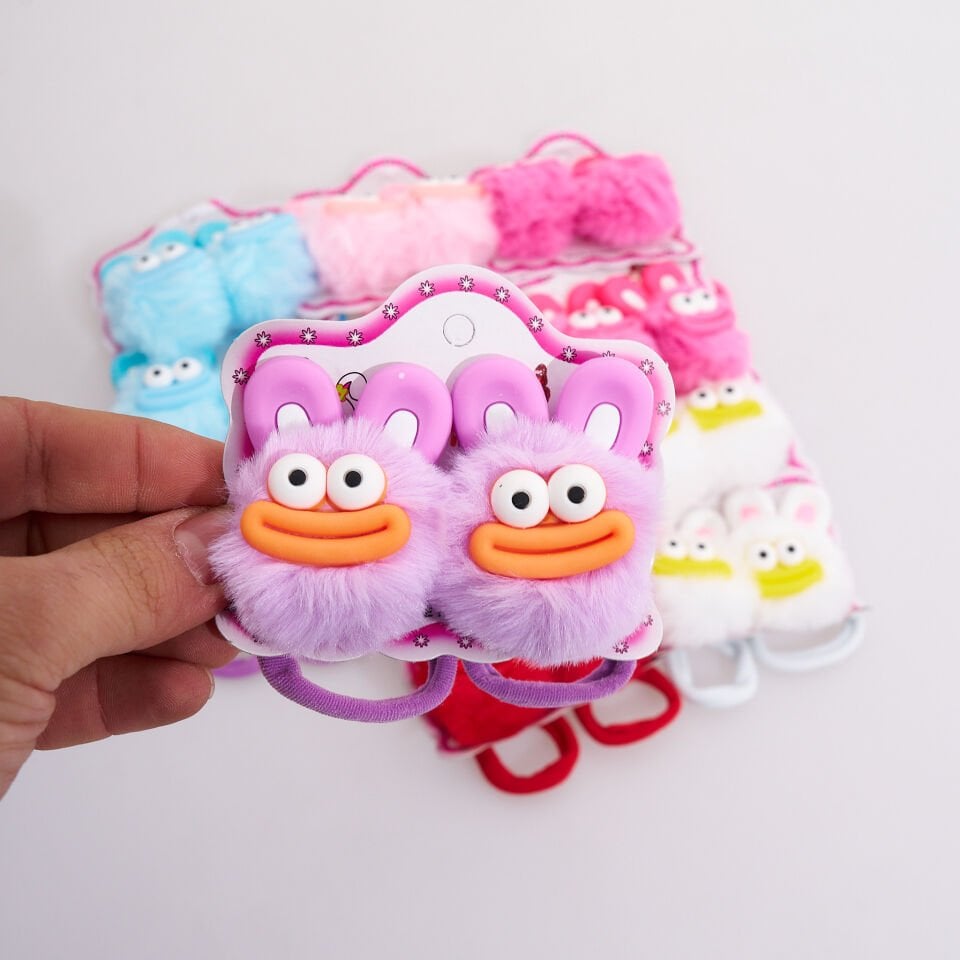 İKİLİ PONPONLU LASTİK TOKA