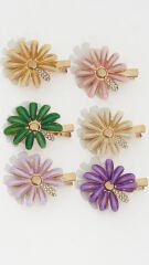 İKİLİ ÇİÇEKLİ TAŞLI PENS P-1