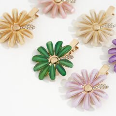 İKİLİ ÇİÇEKLİ TAŞLI PENS P-1