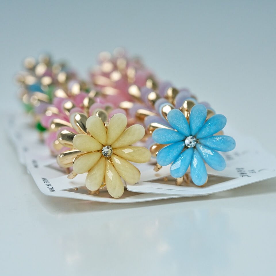 ÇİÇEKLİ TAŞLI METAL MANDAL KVS-67