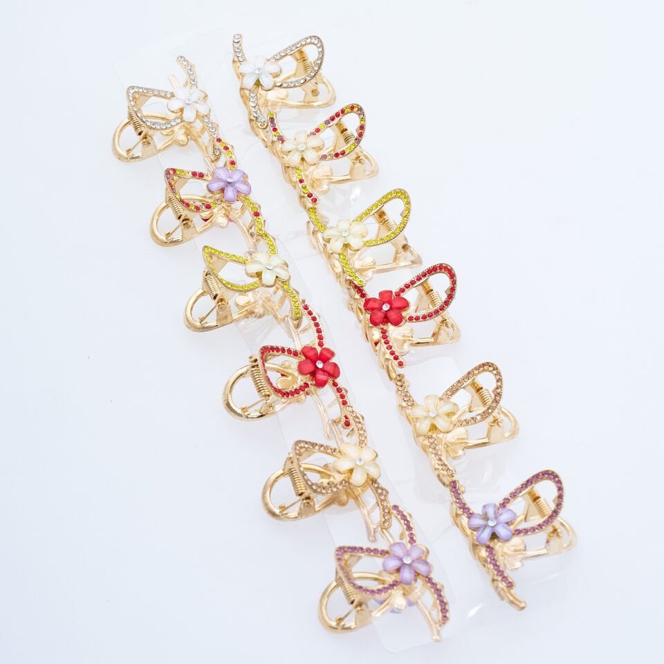 TAŞLI ÇİÇEKLİ METAL MANDAL M-29