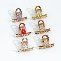 TAŞLI ÇİÇEKLİ METAL MANDAL M-29