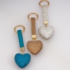 TAŞLI KALPLİ LÜKS ANAHTARLIK KVS-A-71-A