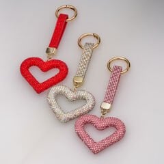 TAŞLI KALPLİ LÜKS ANAHTARLIK KVS-A-73