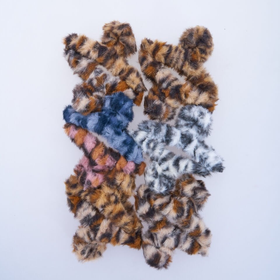 LEOPER DESENLİ TÜYLÜ MANDAL