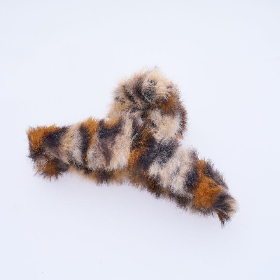 LEOPER DESENLİ TÜYLÜ MANDAL