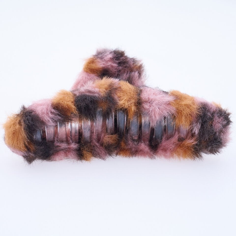 LEOPER DESENLİ TÜYLÜ MANDAL