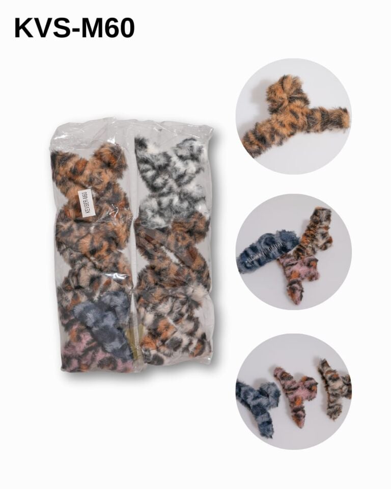 LEOPER DESENLİ TÜYLÜ MANDAL