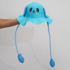 BASMALI ÇOCUK HASIR ŞAPKA KVS-020