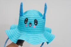 BASMALI ÇOCUK HASIR ŞAPKA KVS-020