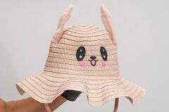 BASMALI ÇOCUK HASIR ŞAPKA KVS-020