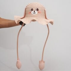 BASMALI ÇOCUK HASIR ŞAPKA KVS-022