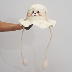 BASMALI ÇOCUK HASIR ŞAPKA KVS-022