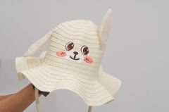 BASMALI ÇOCUK HASIR ŞAPKA KVS-022