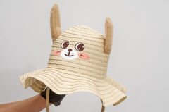 BASMALI ÇOCUK HASIR ŞAPKA KVS-022