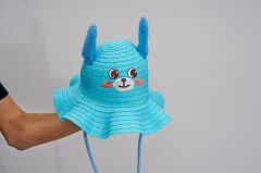 BASMALI ÇOCUK HASIR ŞAPKA KVS-022