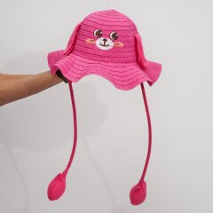 BASMALI ÇOCUK HASIR ŞAPKA KVS-022