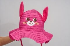 BASMALI ÇOCUK HASIR ŞAPKA KVS-022