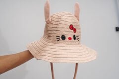 BASMALI ÇOCUK HASIR ŞAPKA KVS-021