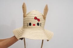 BASMALI ÇOCUK HASIR ŞAPKA KVS-021