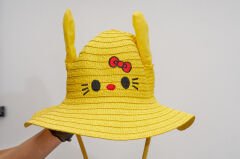 BASMALI ÇOCUK HASIR ŞAPKA KVS-021