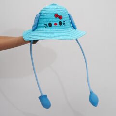 BASMALI ÇOCUK HASIR ŞAPKA KVS-021