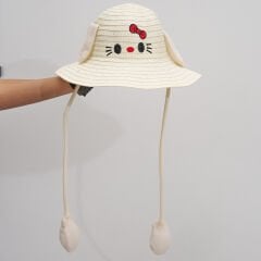 BASMALI ÇOCUK HASIR ŞAPKA KVS-021