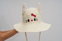 BASMALI ÇOCUK HASIR ŞAPKA KVS-021