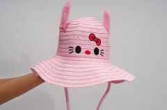 BASMALI ÇOCUK HASIR ŞAPKA KVS-021