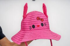 BASMALI ÇOCUK HASIR ŞAPKA KVS-021