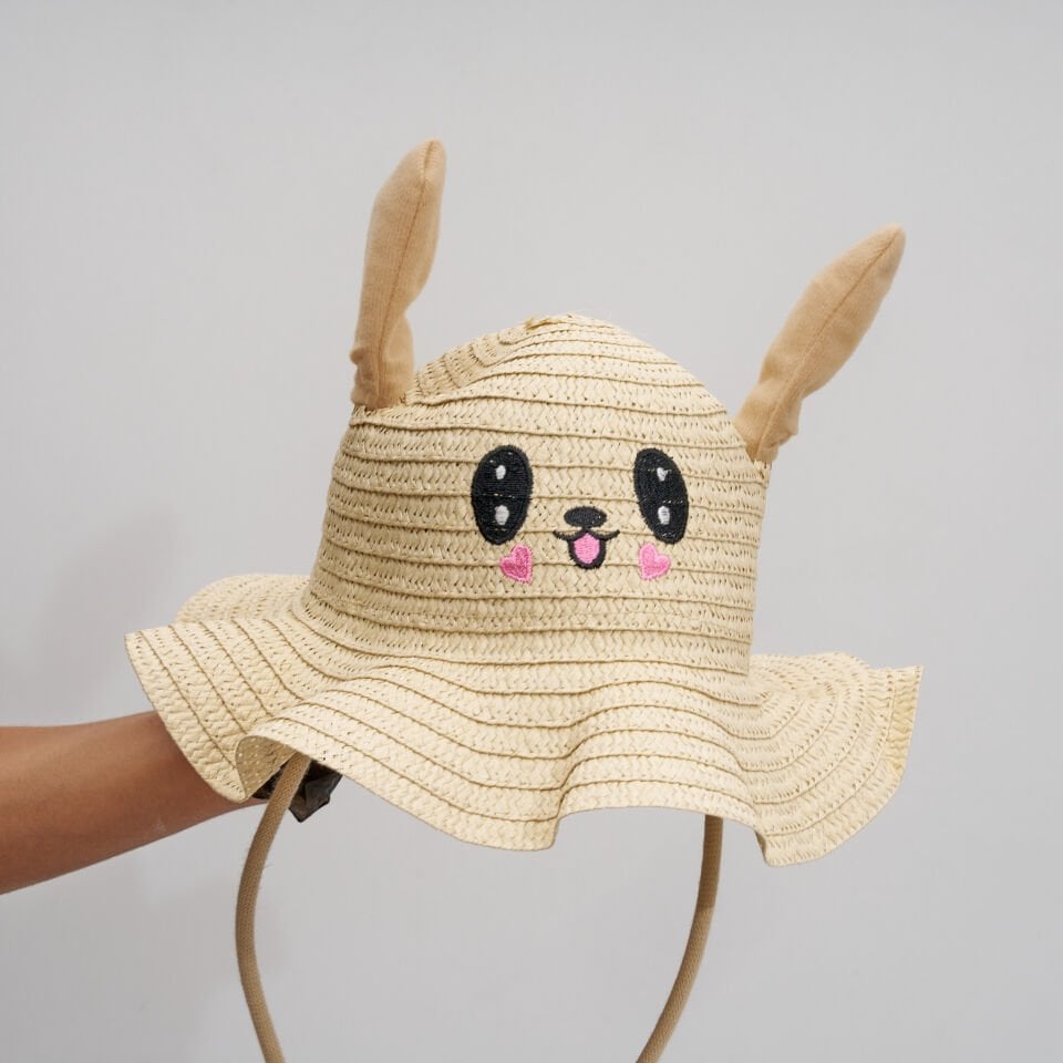 BASMALI ÇOCUK HASIR ŞAPKA KVS-020