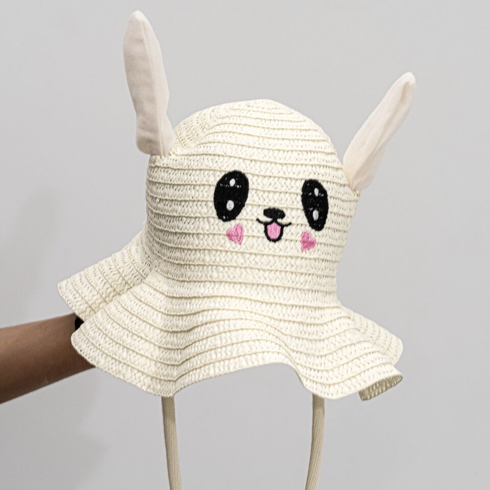 BASMALI ÇOCUK HASIR ŞAPKA KVS-020