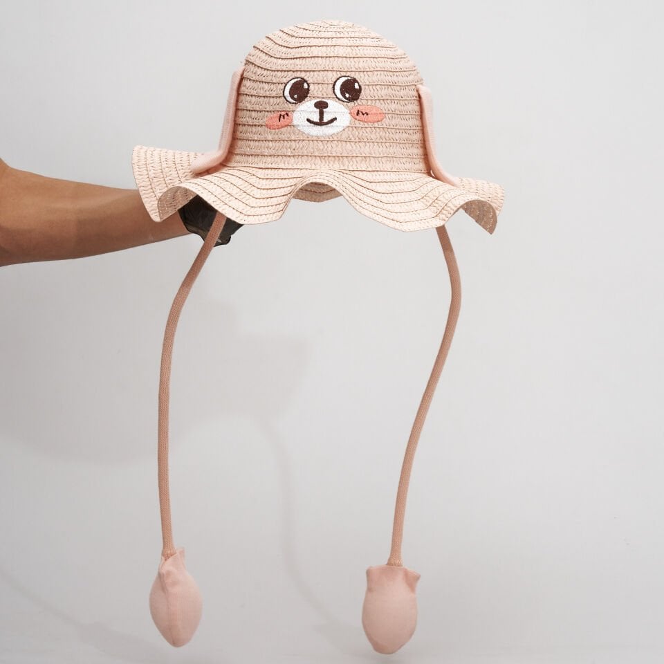 BASMALI ÇOCUK HASIR ŞAPKA KVS-022