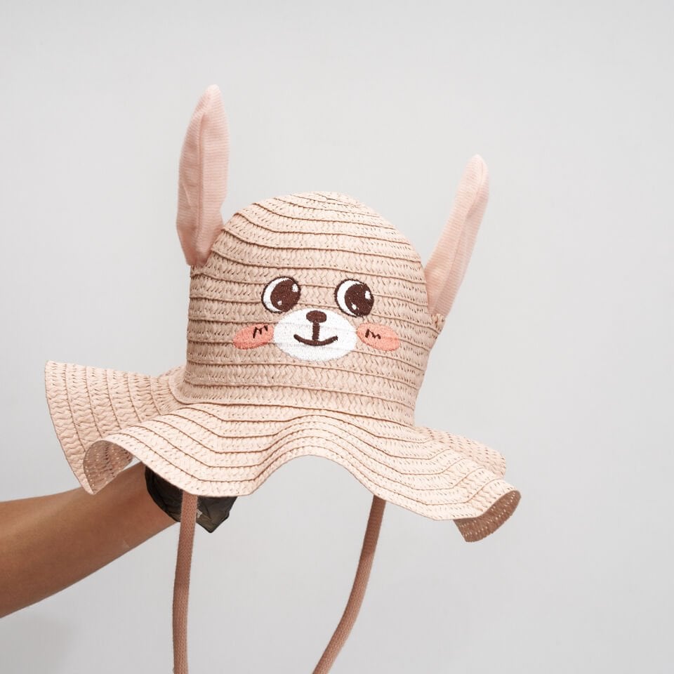 BASMALI ÇOCUK HASIR ŞAPKA KVS-022