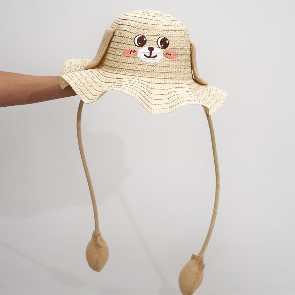 BASMALI ÇOCUK HASIR ŞAPKA KVS-022