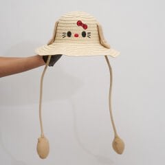 BASMALI ÇOCUK HASIR ŞAPKA KVS-021