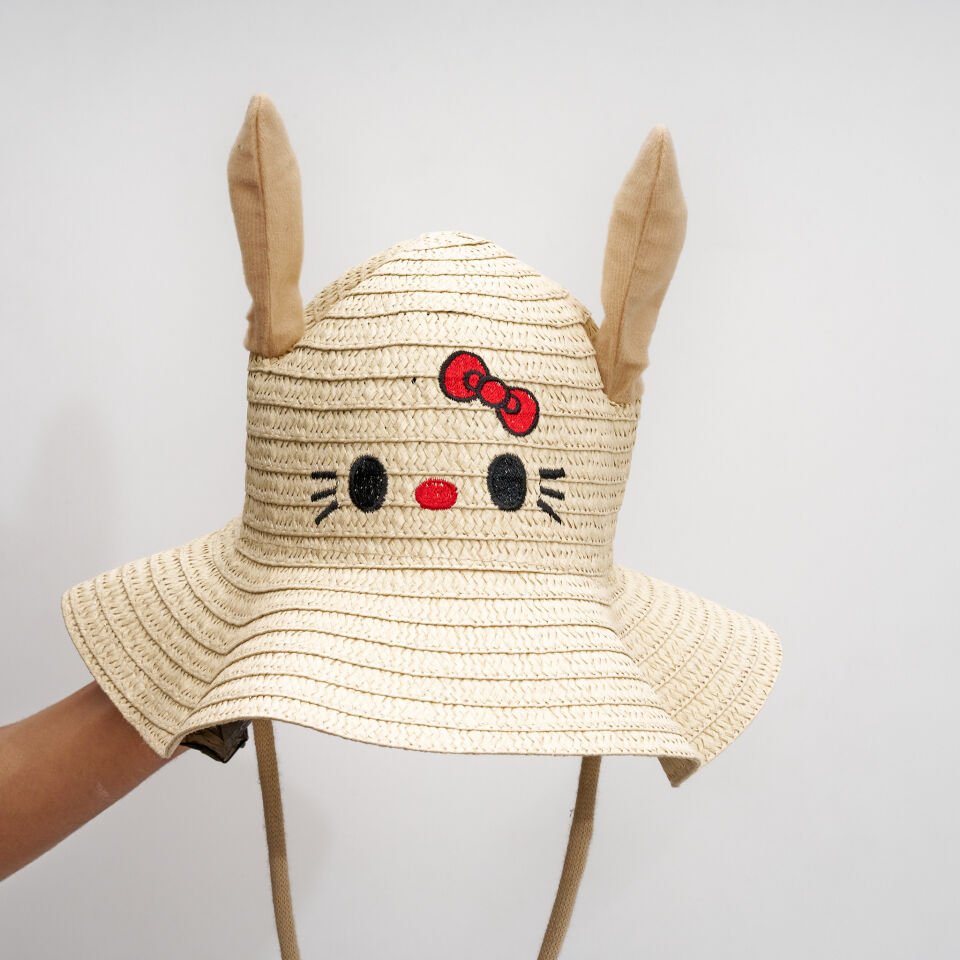 BASMALI ÇOCUK HASIR ŞAPKA KVS-021