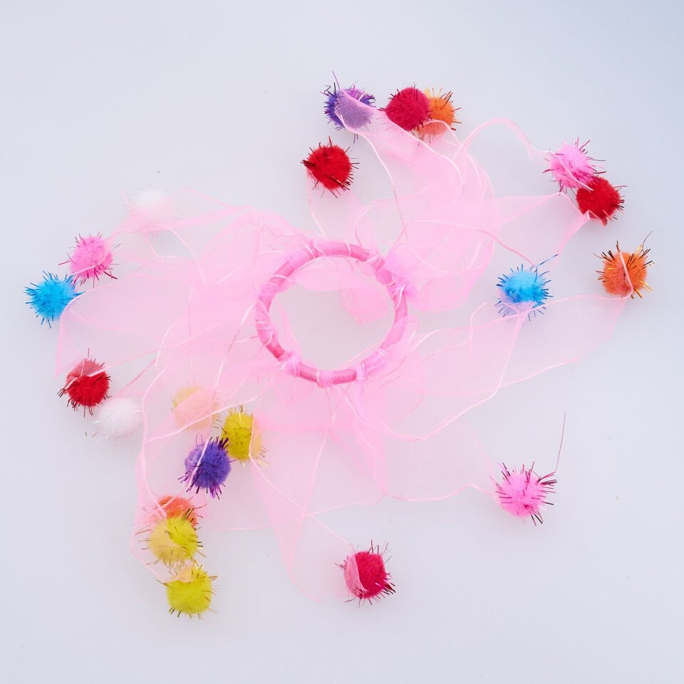 TÜLLÜ PONPONLU HAVLU TOKA L-28