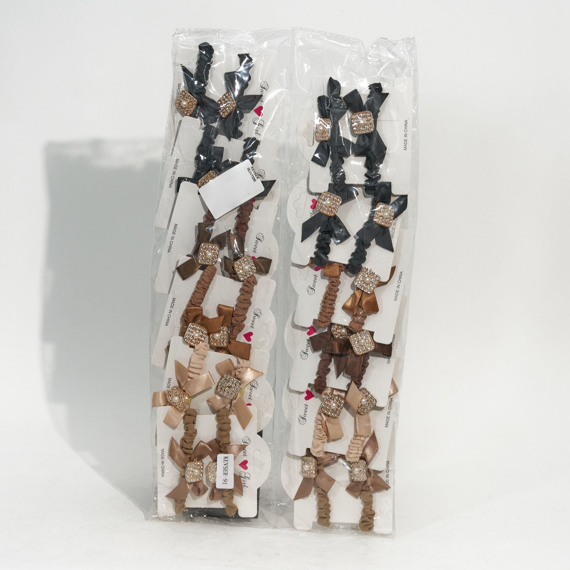 KARTLI İKİLİ BAYAN LASTİK TOKA KVS-91