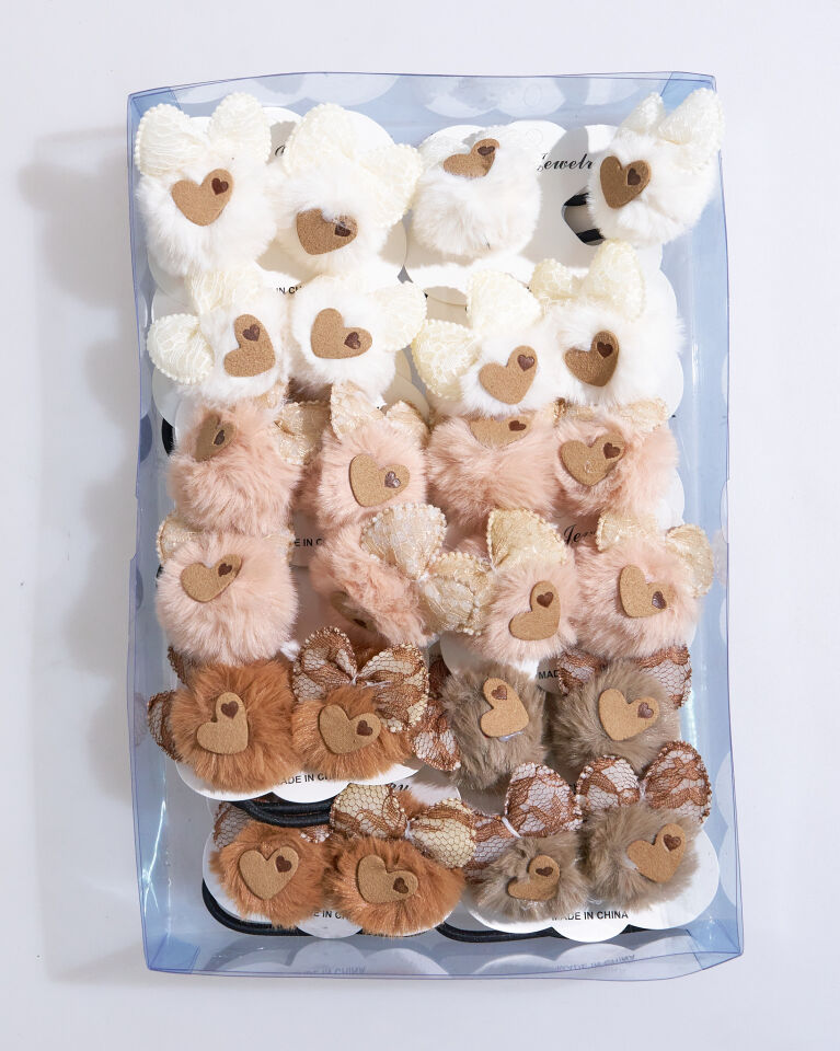 İKİLİ FİGÜRLÜ PONPON LASTİK TOKA
